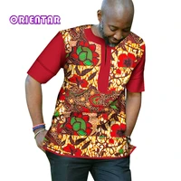 african clothes for men fashion floral print short sleeve t shirt casual dashiki men shirt o neck patchwork men clothes wyn1854