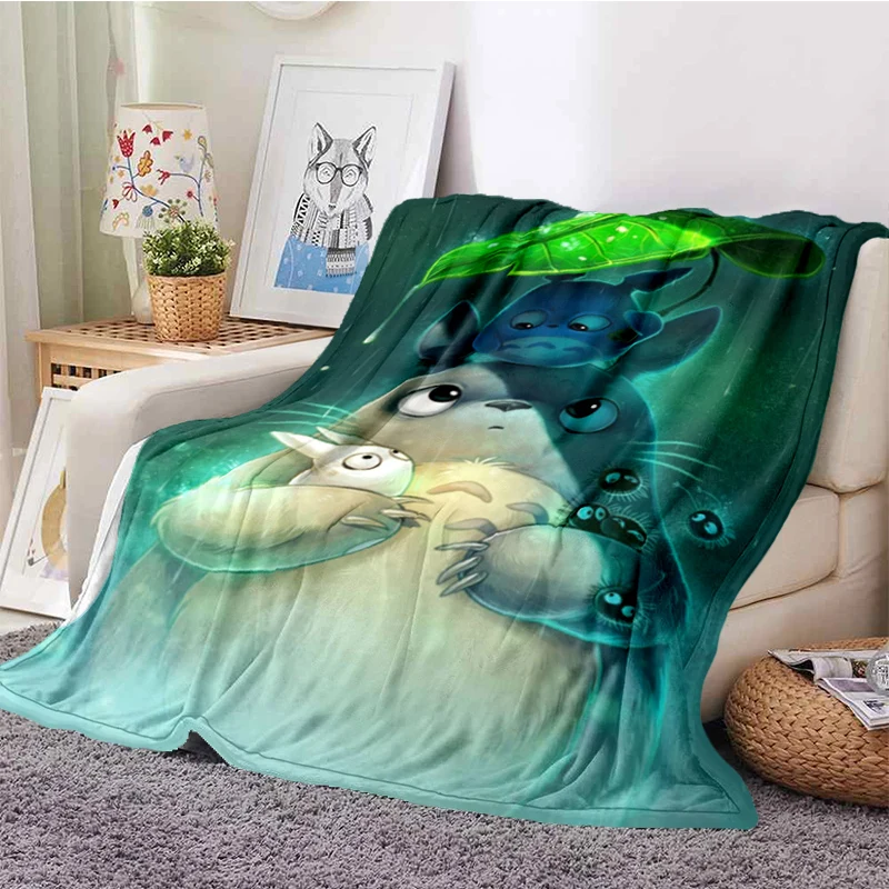 

Anime My Neighbor Totoro Blanket Ultra Lightweight Soft Plush Flannel Throws Blanket for Sofa Bed Couch best Office Gifts