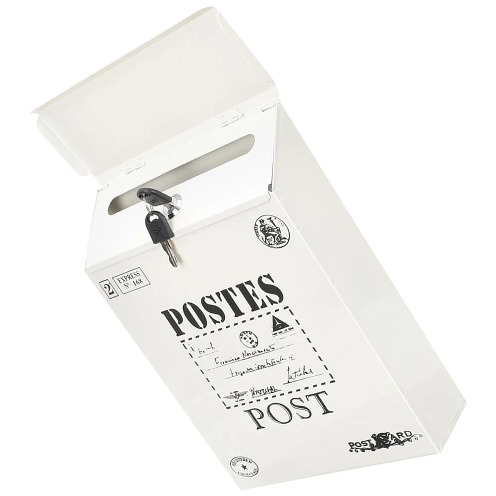 

Wall Mail Holder Suggestion Box Mount Mailboxes Locking Letter Hanging Organizer Iron