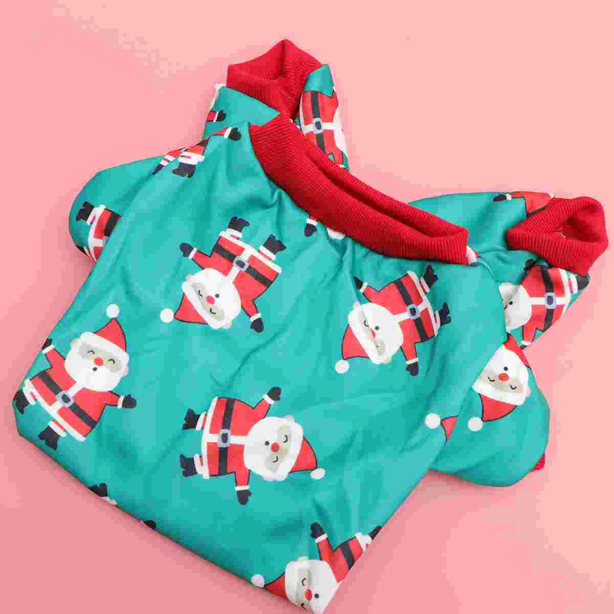 

1pc Coat Winter Warm Santa Printed Adorable Photo Props Supplies for Puppy
