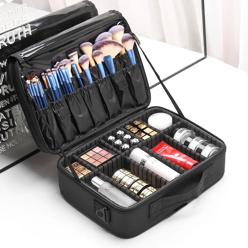 Female Profession Makeup Case Fashion Beautician Cosmetics Organizer Storage Box Nail Tool Suitcase For Women Travel Make Up Bag