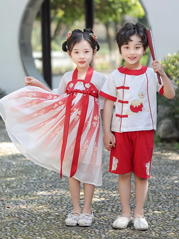 

Children's ancient clothing, Hanfu, June 1st performance suit, Chinese style primary school class suit, kindergarten choir