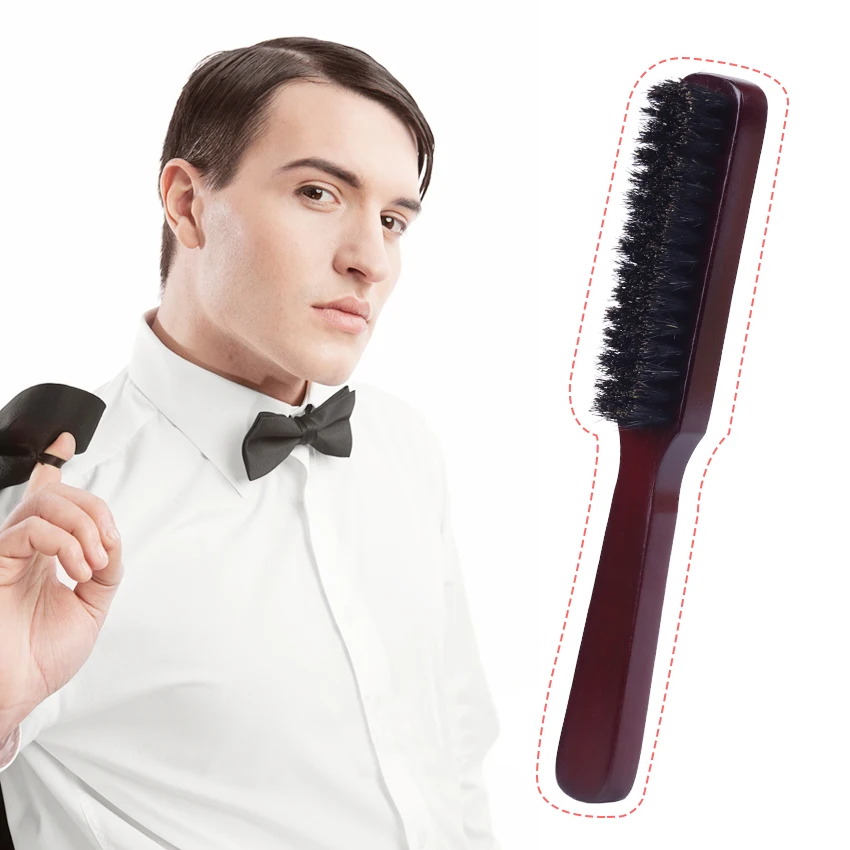 

1PC Solid Wood Men's Beard Brush Hair Vintage Oil Headbrush Beard Brush Shape Barber Shop Broken Hair Sweep Hair Brush