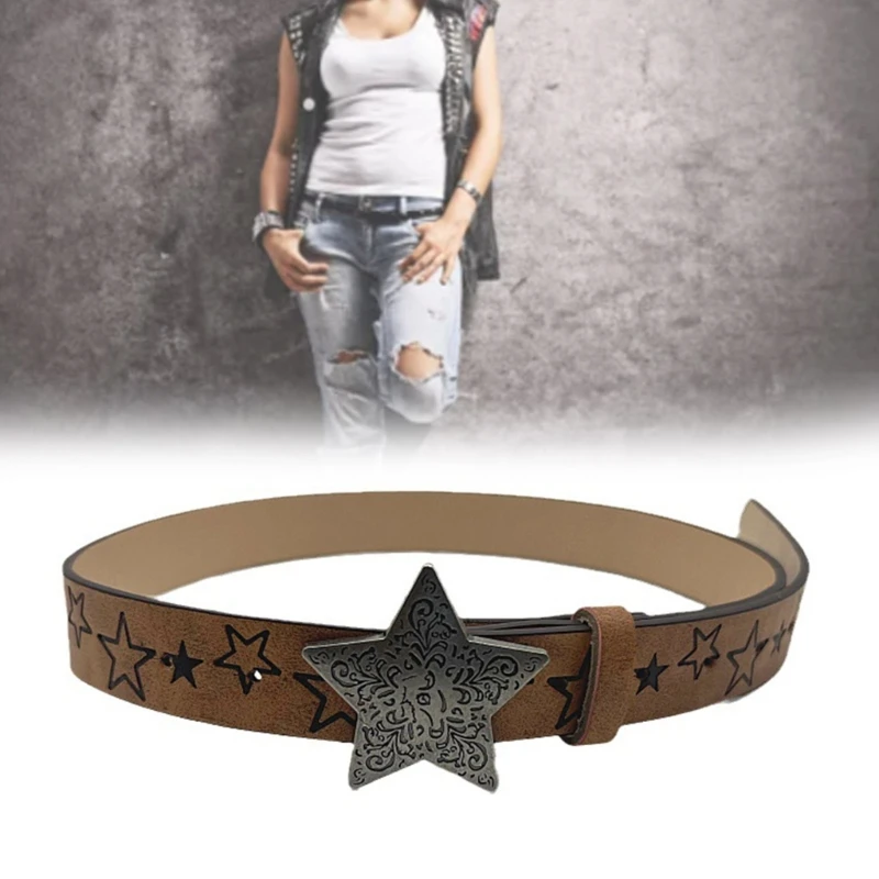 

Waist Belt Chain Engraved Buckle for Idol Costume Belt for Jeans Halter Dress