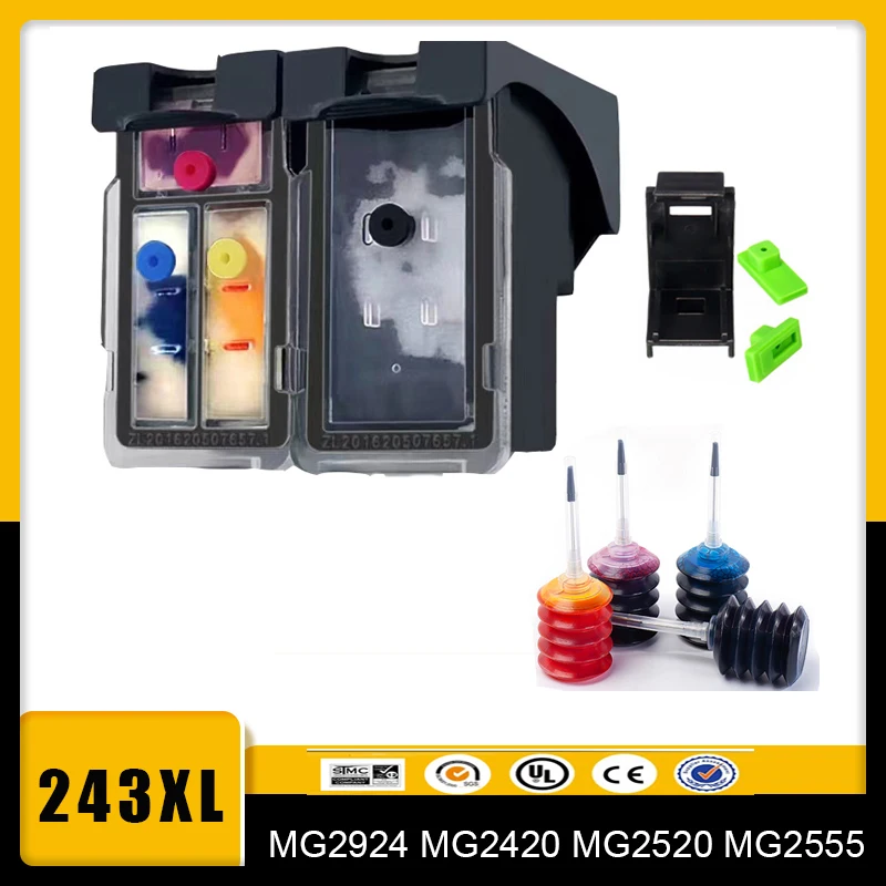 

Повторно изготовленный чернильный картридж vilaxh PG243XL CL244XL для Canon PG243 CL244 для Canon Pixma MG2924 MG2420 MG2520 MG2555