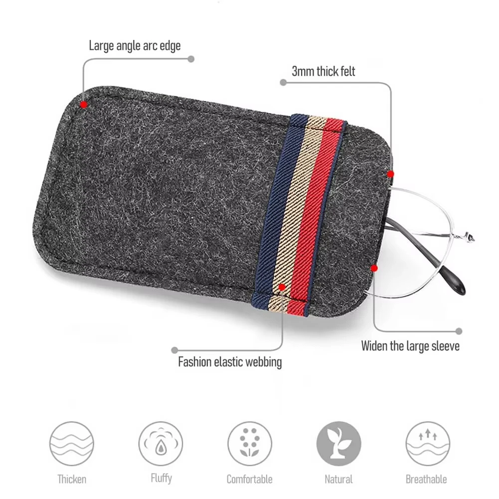 Фетровый чехол для солнцезащитных очков автомобильный держатель сумка зажим