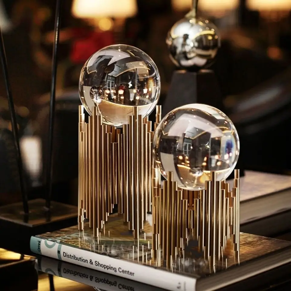 

Nordic Luxury Style Crystal Ball Creative Home Decoration Office Living Room Porch Table Wine Cabinet Decoration Accessories
