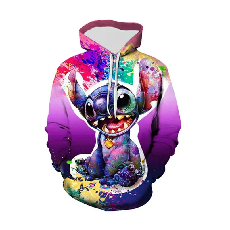 Новинка 2024 толстовка с капюшоном и рукавами Лило Ститч анимацией для мужчин