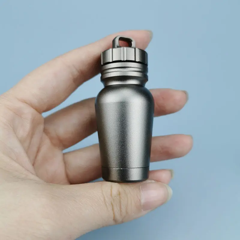 

1pcs Mini Sealed Storage Pill Case Medicine Tablets Container Organizer Aluminum Alloy Waterproof Outdoor Traval First Aid Tools