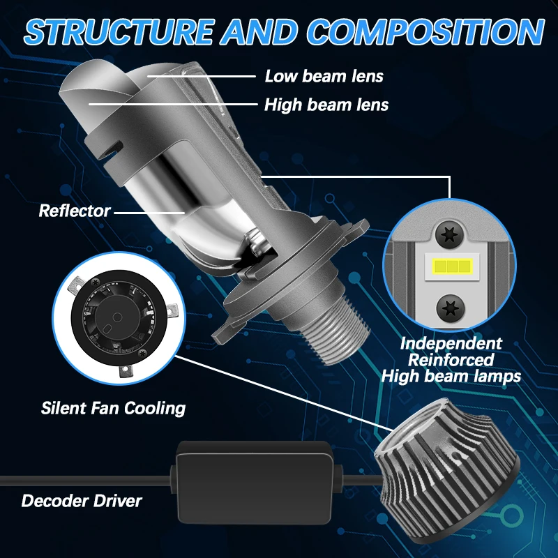 2 шт. автомобильные лампы H4 12 В 30 Вт 6000 лм к