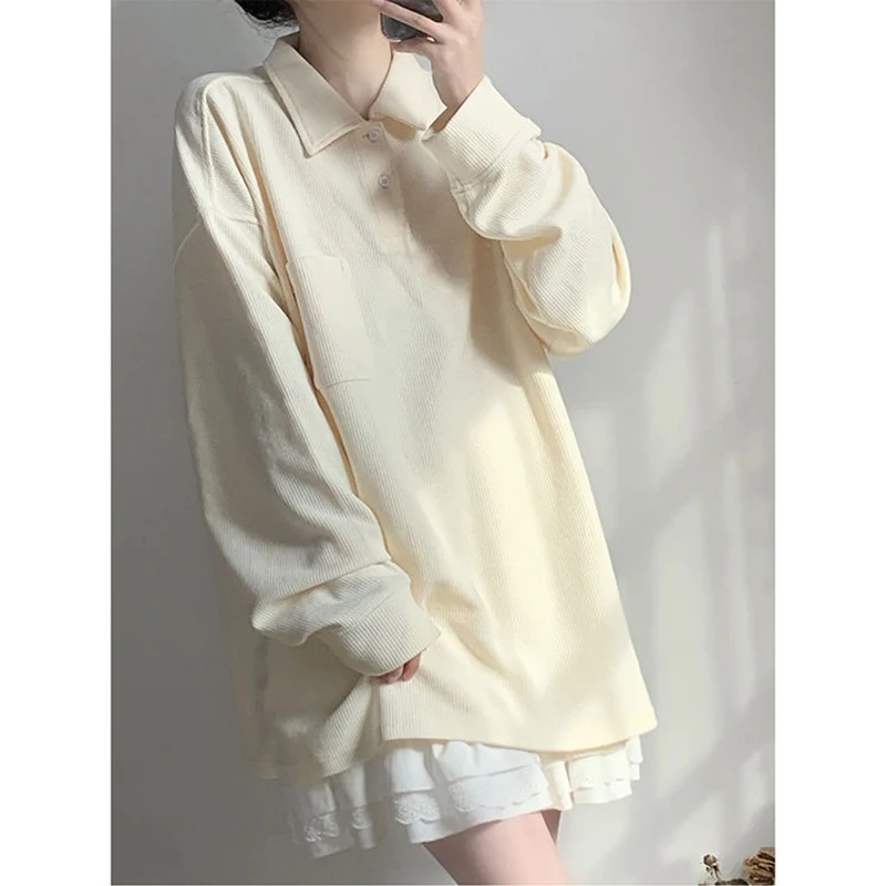 Персиковая вафельная клетчатая женская футболка-поло с коротким рукавом в стиле