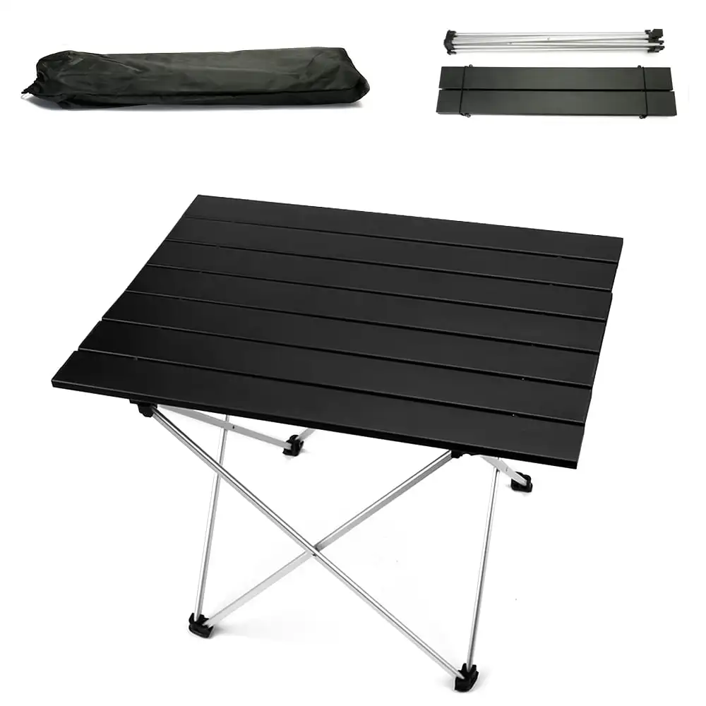 

Portable Camping Table, 22"x16" Folding Tables, Ultralight Aluminum Outdoor Table with Carry Bag for Camping Accessories, Small
