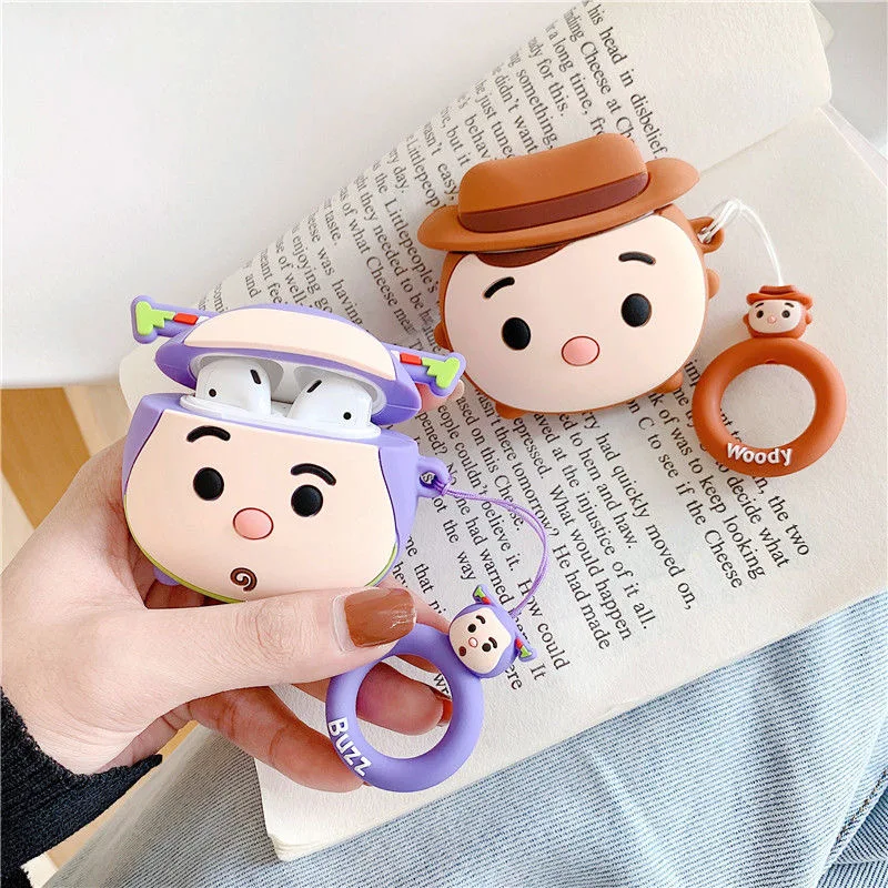 

Cute Toy Story Buzz Lightyear Cartoon 3D Doll Earphones Case for Apple AirPods Air Pods 1 Pro 2 3 Cover Headphone Anti-fall Box