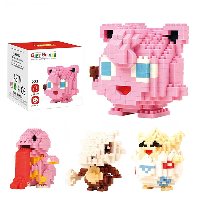 

Pokemon Assembly Building Block Bulbasaur Jigglypuff Lickitung Togepi Anime Action Figures Brick Toy Kid Birthday Christmas Gift