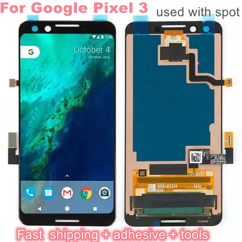 

Оригинальный экран для Google Pixel 3, ЖК-дисплей, сенсорный дигитайзер, экран для Pixel 3, ЖК-экран Pixel3, замена, используется с пятном