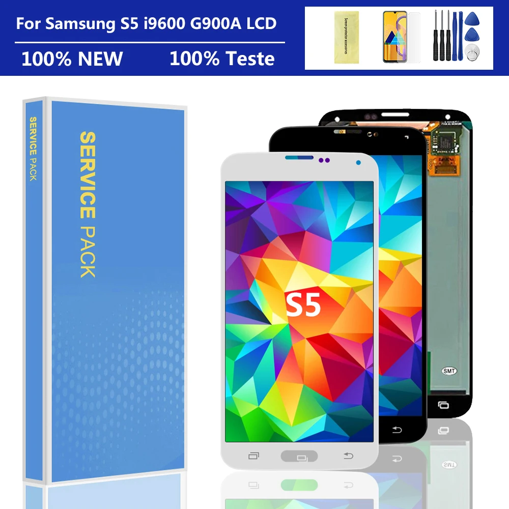 

5,1 ''оригинальный S5 ЖК-дисплей для Samsung Galaxy S5 i9600 G900A ЖК-дисплей с сенсорным экраном дигитайзер в сборе для Samsung S5 ЖК-Ремонт