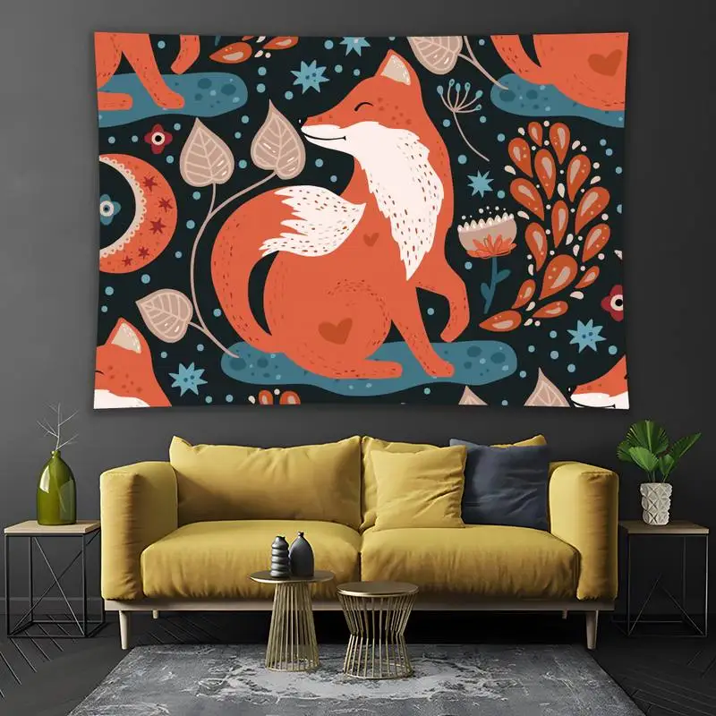 

Cartoon Owl Fox Horse Tapestry Mandala Wall Hanging Hippie Wall Rugs Dorm Decor Blanket Bedroom Bohemian Yoga Mattress Boto