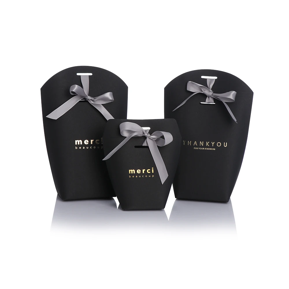 

5Pcs/Set White Black Bronzing "Merci" "Thank You" Chocolate Candy Box DIY Gifts Packing for Wedding Easter Children's Day Party