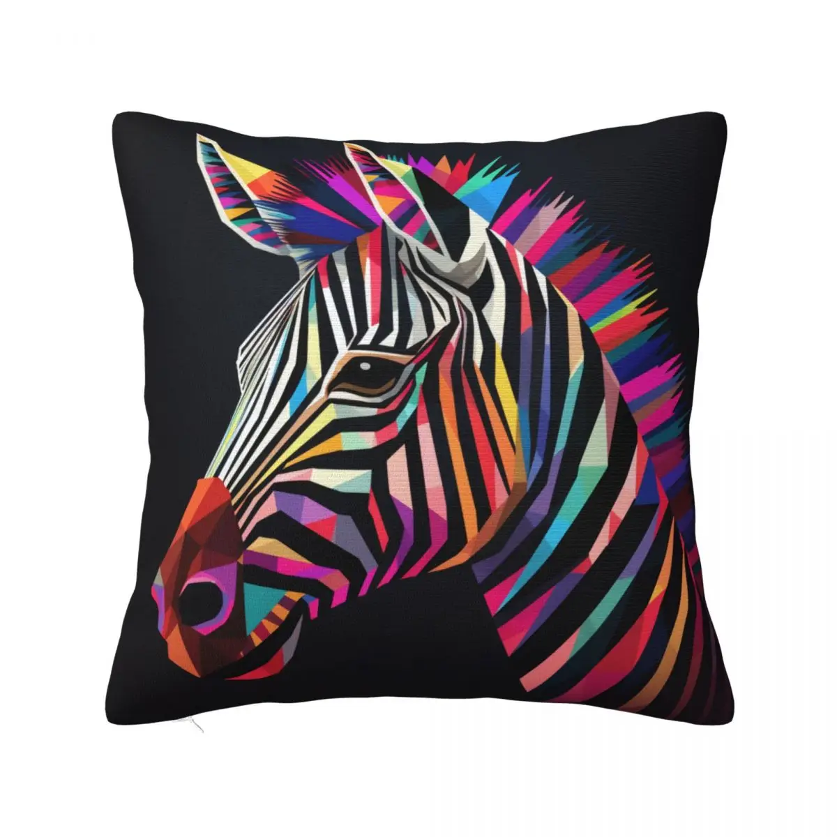 

Zebra Pillow Case Geometric Paper Art Polyester Hugging Pillowcase Zipper Summer Vintage Cover