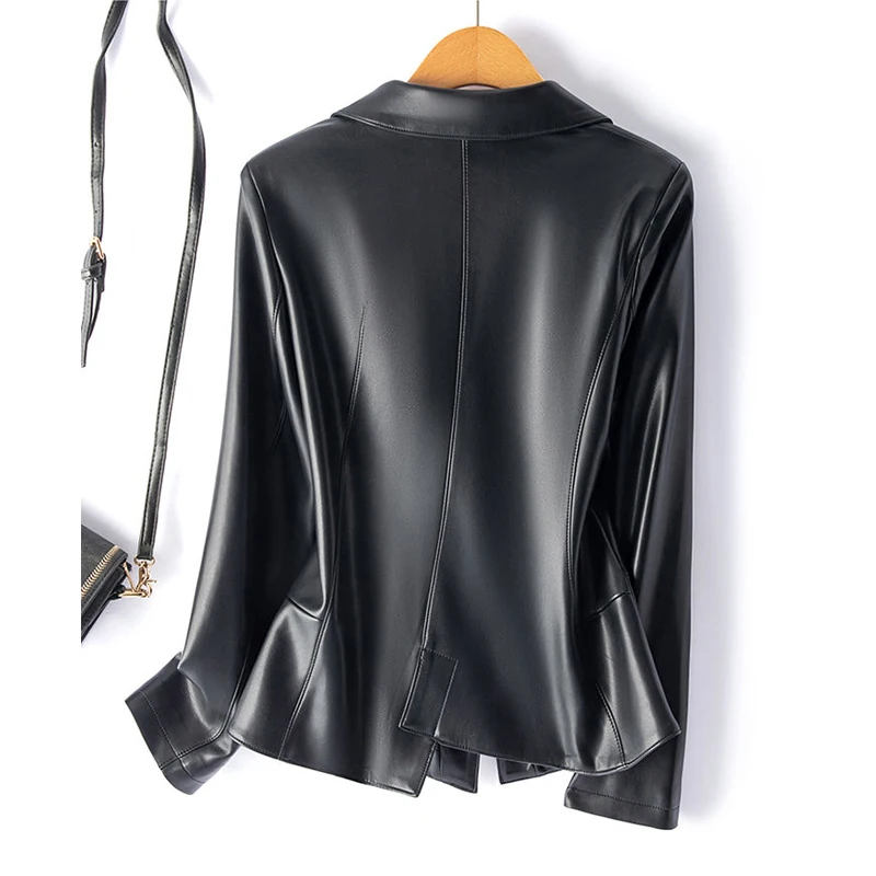 Женские куртки из овчины новинка 2024 модные женские с воротником лацканами и