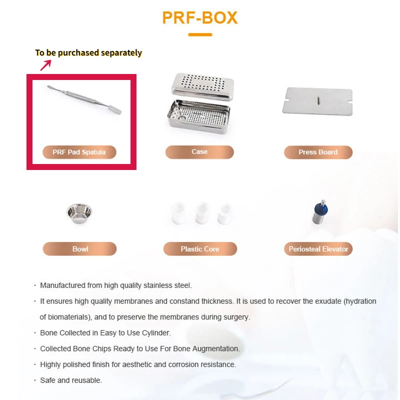 2023 New Implant Platelet Rich Fibrin Case Stainless Steel Dental Implant PRF Box CGF Centrifuge Fibrin-Rich Box Platelet GBR images - 6