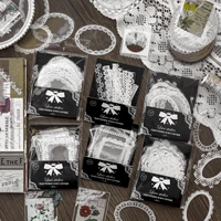 journamm 30pcspack aesthetics lace style pet sticker kit collage junk journal diy scrapbooking decor craft stickers stationery