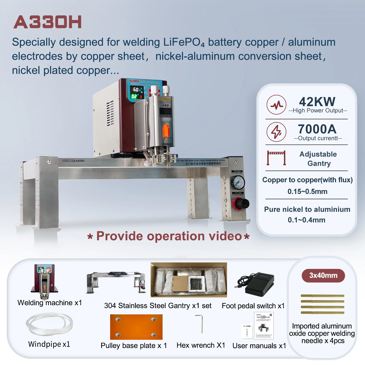 

Пневматический точечный сварочный аппарат A330/A330 +/A330H с литиевым аккумулятором, 12 кВт/27 кВт/42 кВт, промышленный пневматический