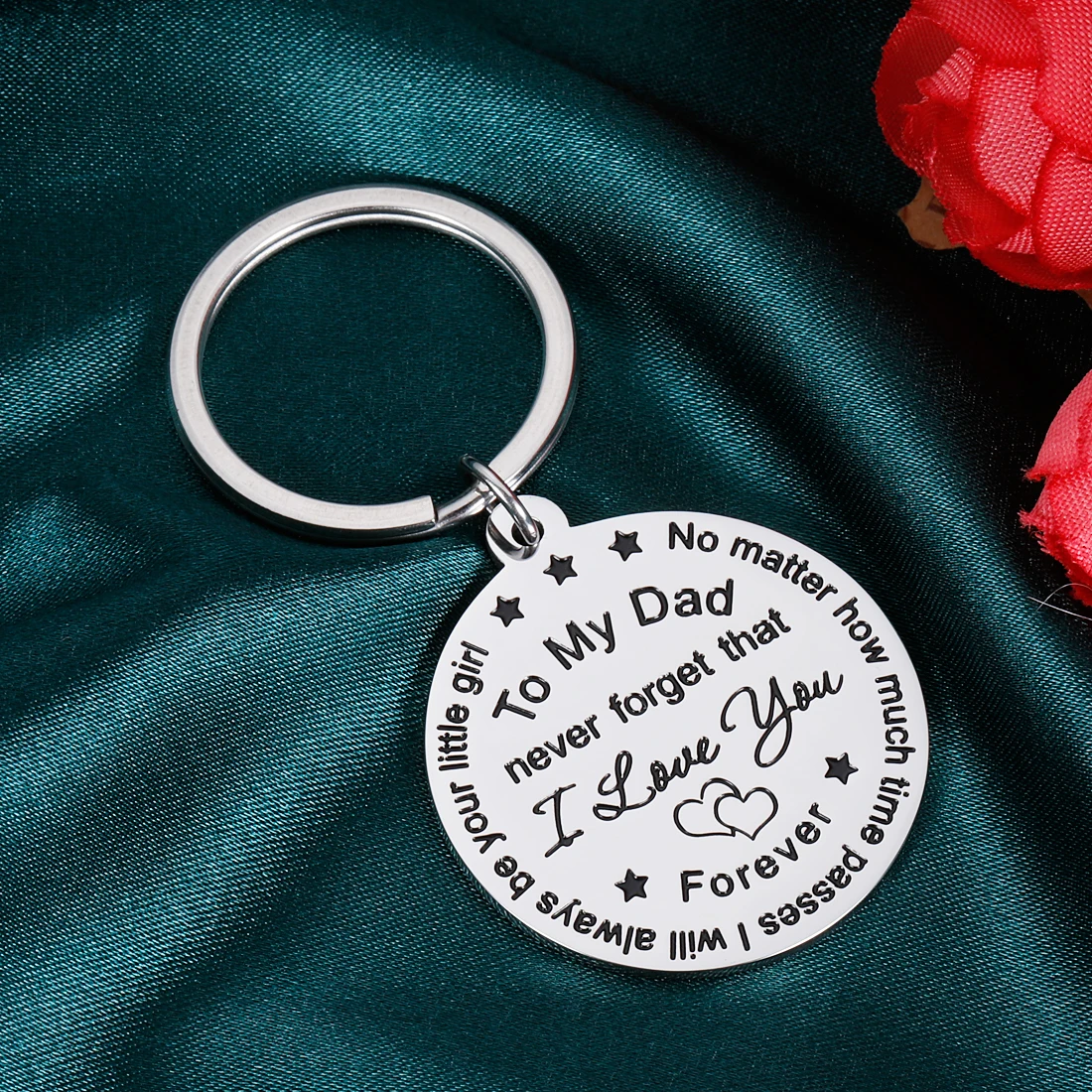 

Father's Day Keychain Commemorative Wonderful gift Jewelry Keychains Souvenir Round Gift for Dad Men Personalised Gift Keyring