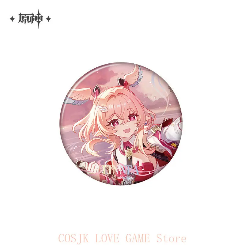 Фото Брелок-значок MIHOYO Game Genshin Impact Линнеа, оригинальный, с цветной бумагой, для косплея, аниме, подарок на день рождения №3