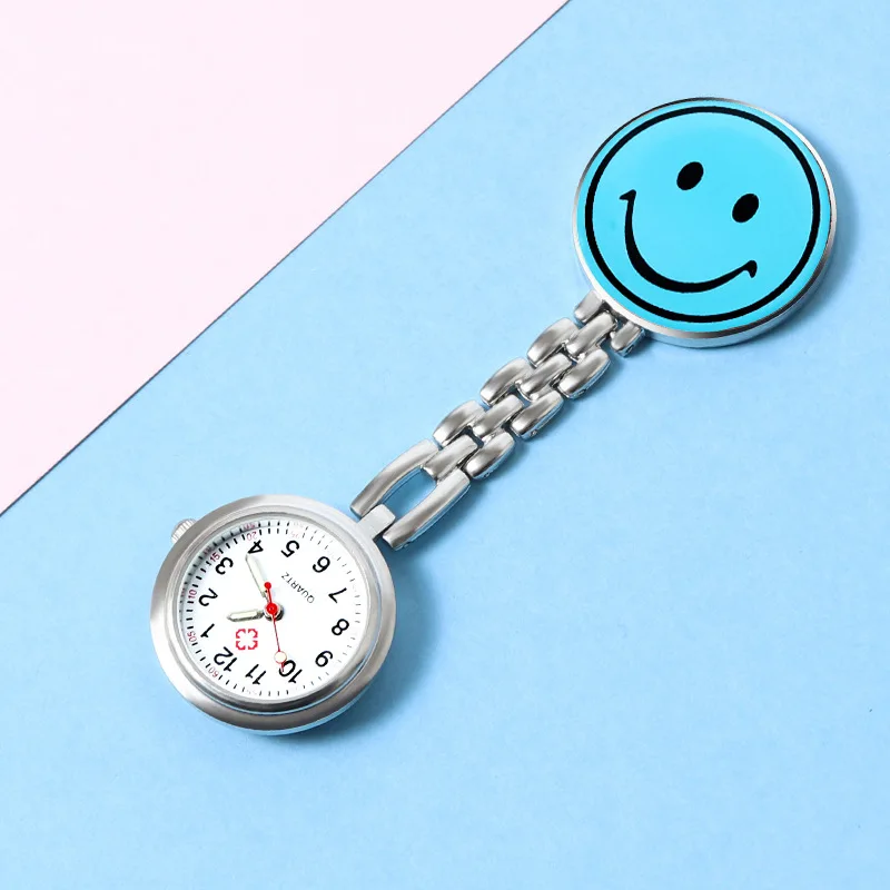 Pocket Watch Women Cute Round Smiling Face Medical Nurse Smiling Face Nurse Watch Wall Watches Stainless Steel Wach Doctor Gift
