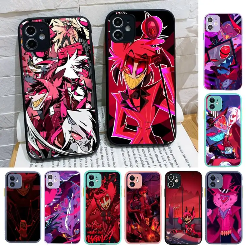 

H-Hazbin Hotel cartoon Phone Case for iPhone X XR XS 7 8 Plus 11 12 13 pro MAX 13mini Translucent Matte Case