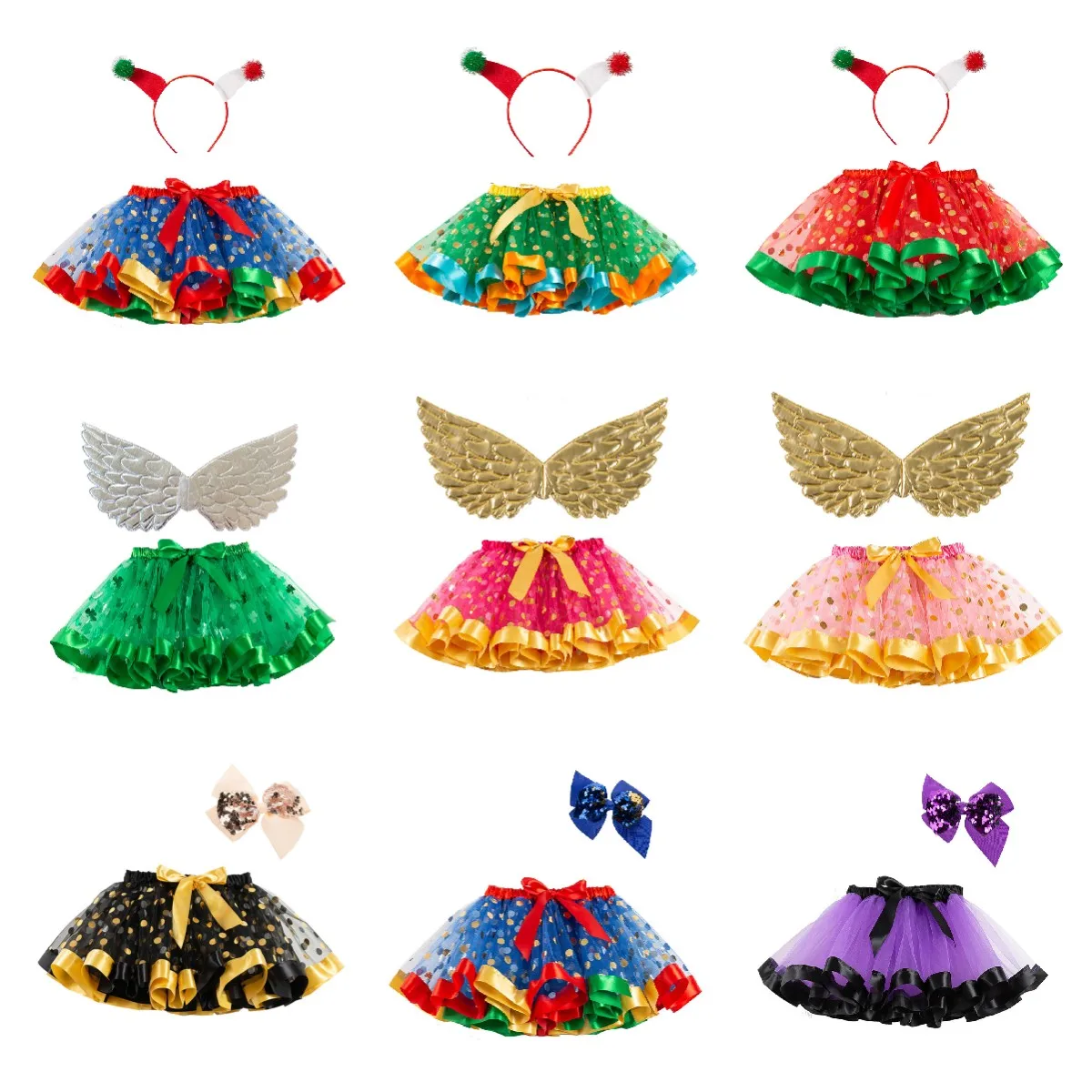 

Christams Girls and Women Tutu Skirts Wings Girls Costume Birthday Princess Dress Angel Luminous Wings TuTu Skirt Party Dress Up