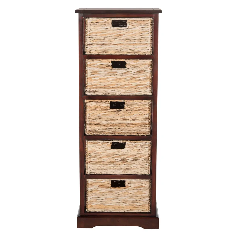

Safavieh Vedette Country Nautical 5 Wicker Basket Storage Tower