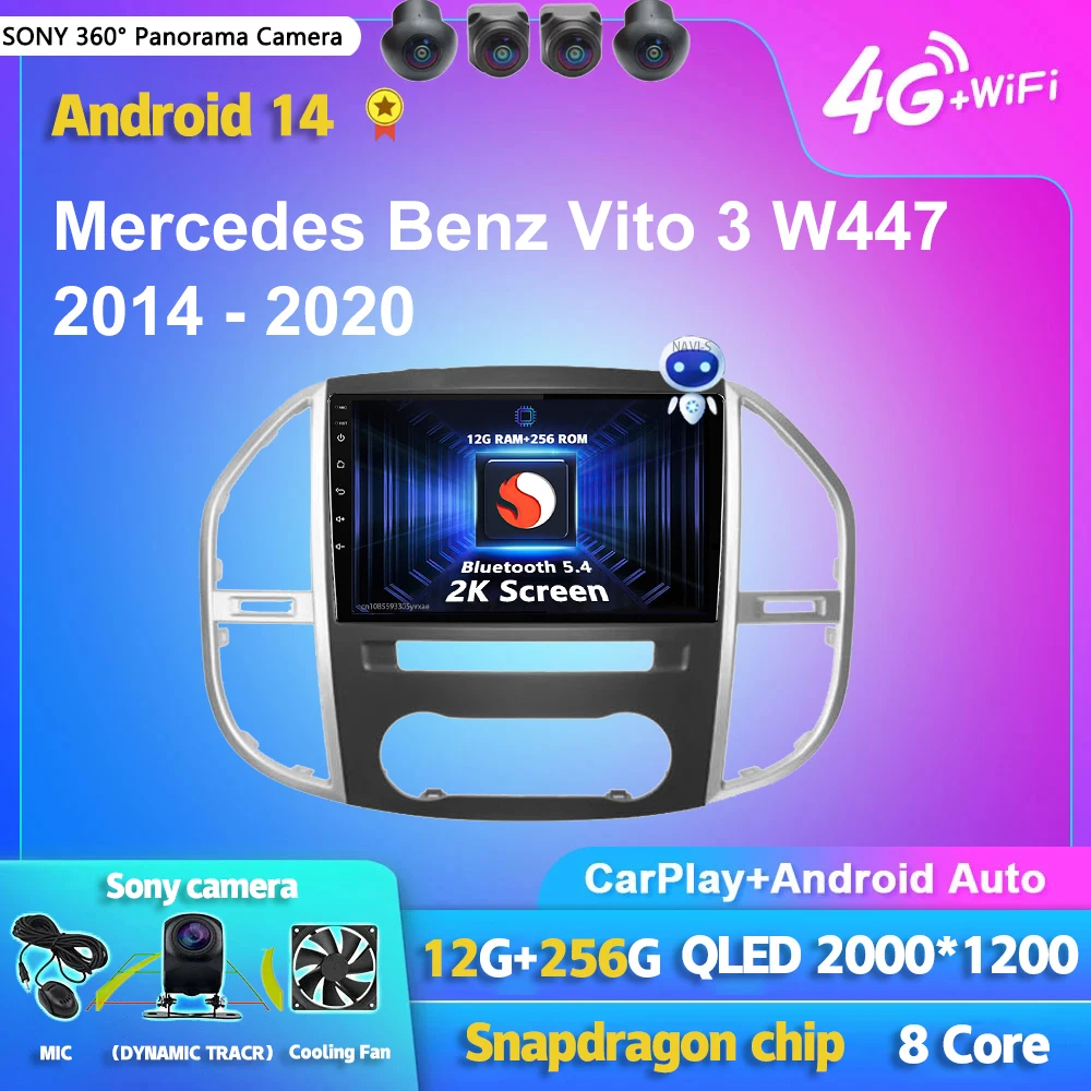 Android 14 Carplay Auto 2K экран автомобильный радиоприемник мультимедийный видеоплеер для