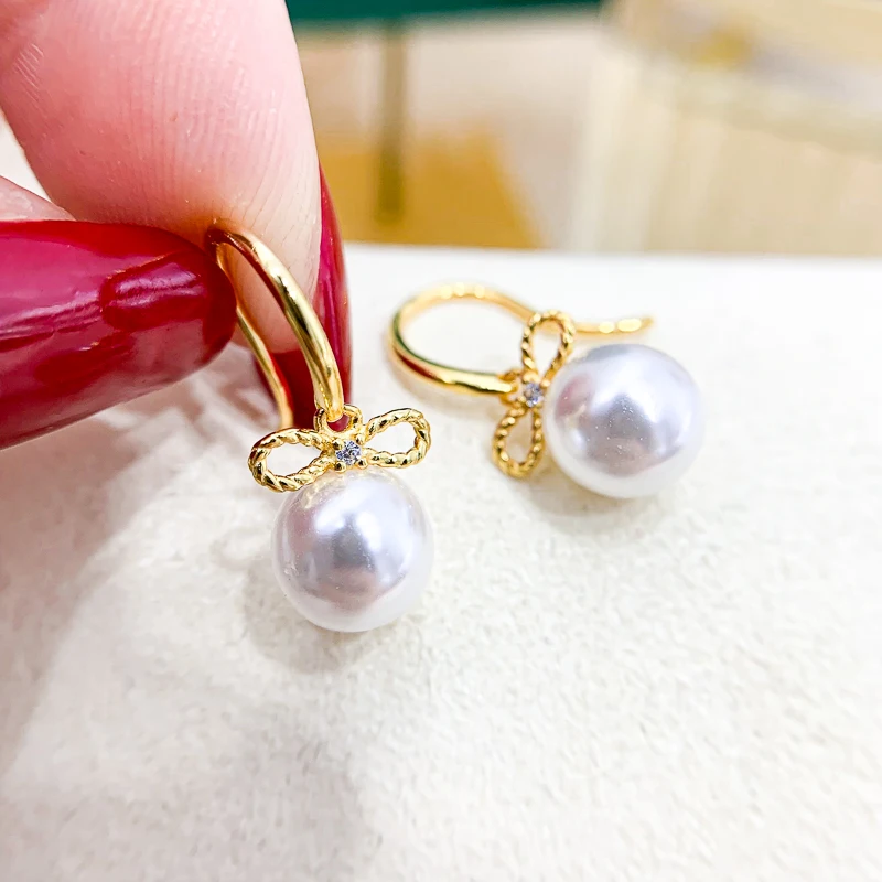 DIY жемчужные аксессуары Серьги-гвоздики из стерлингового серебра S925 Emp Support