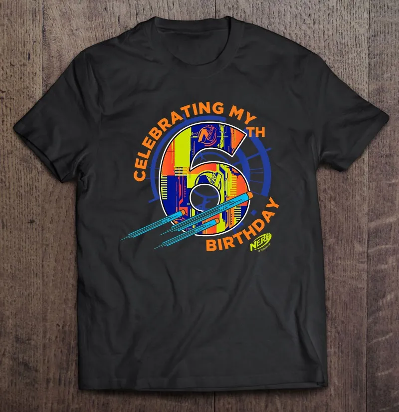 

Футболка Nerf для празднования моего 6-го дня рождения 2, Мужская хлопковая футболка большого размера, летняя аниме футболка, Хлопковая мужска...