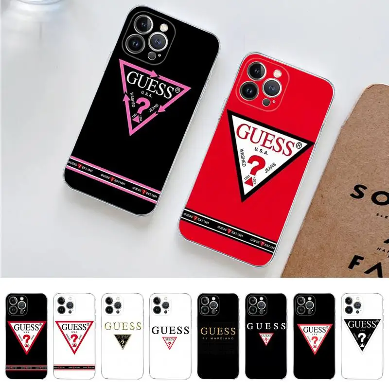 

Luxury Brand Design GUESS Phone Case for iPhone 11 12 13 mini pro XS MAX 8 7 6 6S Plus X 5S SE 2020 XR case