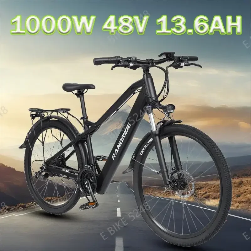 Электрический велосипед RANDRIDE Y90 1000 Вт 48 В 13 6 Ач 27 5 дюймов съемная литиевая батарея