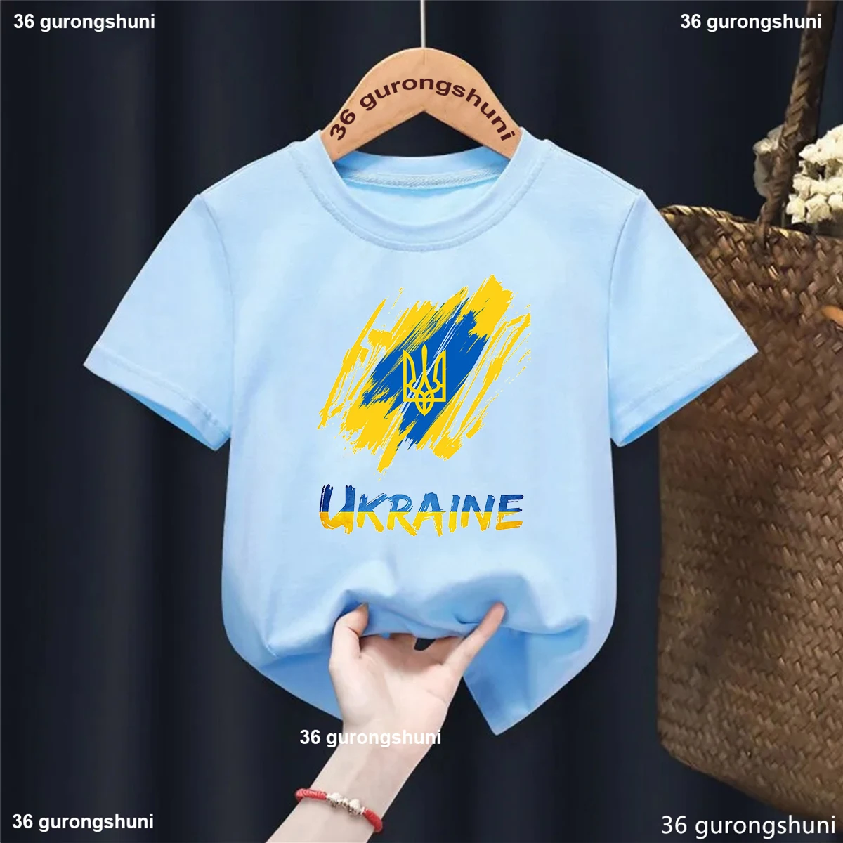 Футболка детская с коротким рукавом милый украинский Топ в стиле Харадзюку