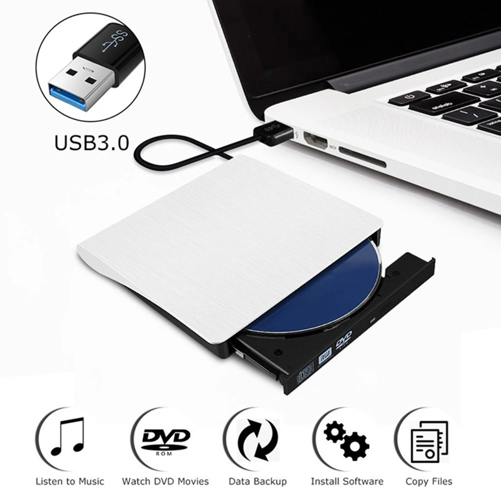 Портативный USB 3 0 DVD-ROM CD ROM Оптический привод Внешний ридер для настольного ПК