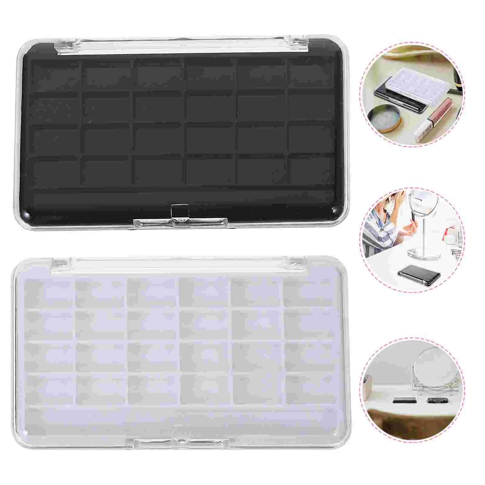 

4 Pcs Empty Eye Shadow Box Eyeshadow Container Makeup Palette Supplies Blush Case Accessories Plastic Organizer Sheer Lipstick