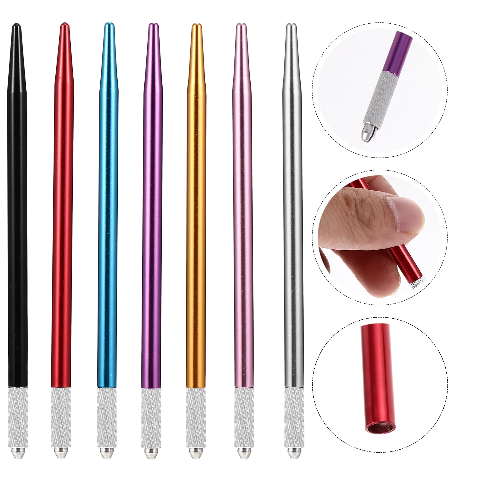 

7pcs Manual Beauty Salon Metal Pencil Needle Pen Embroidery Pen Tattoos Pen