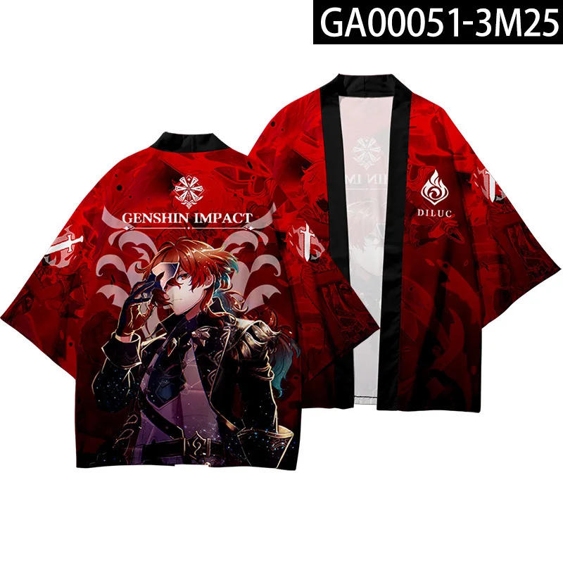 

Newly Design Genshin Impact Kimonos Haori Kaedehara Kazuha Klee Tartaglia Keqing Cosplay Mona Costume Tops Cloak Shirt Unisex10