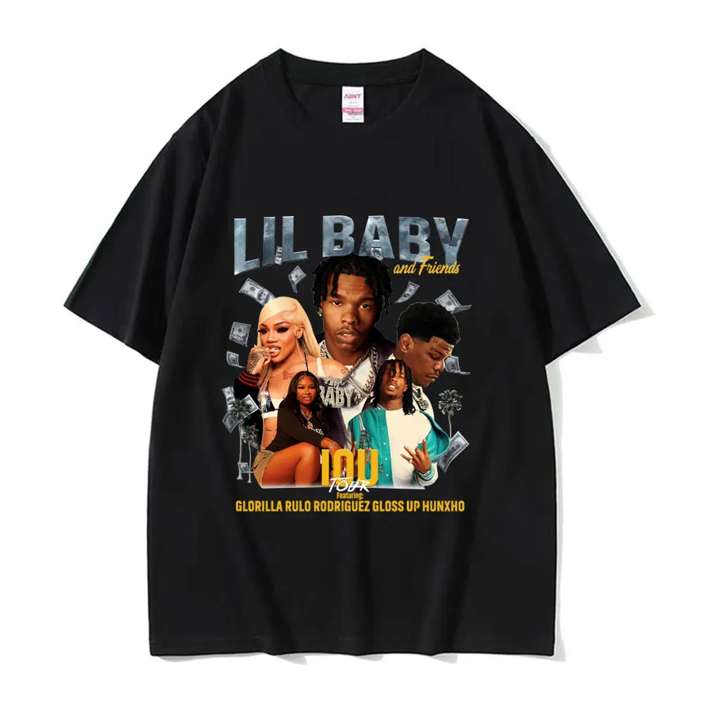 

Lil Baby It's Only Us Concert Tour Graphic Tshirt Men Cotton Oversized Short Sleeve T Shirt Male Fashion Hip Hop Streetwear Tees