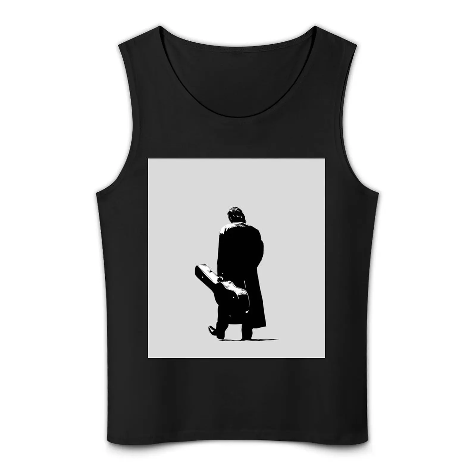Johnny Cash силуэт FanArt майка аниме топ без рукавов быстросохнущая футболка мужская