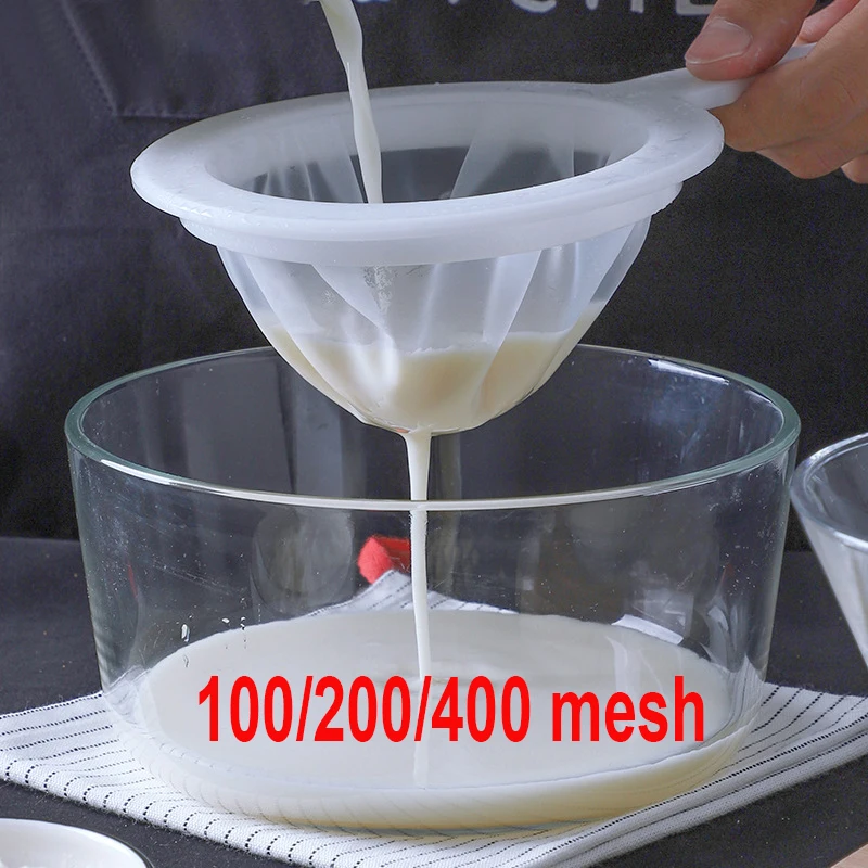 

Reusable High Density Mesh Soy Milk Coffee Colander Fruit Juice Food Strainer Large Noodles Dumpling Spoon Nut Milk Bag Filter