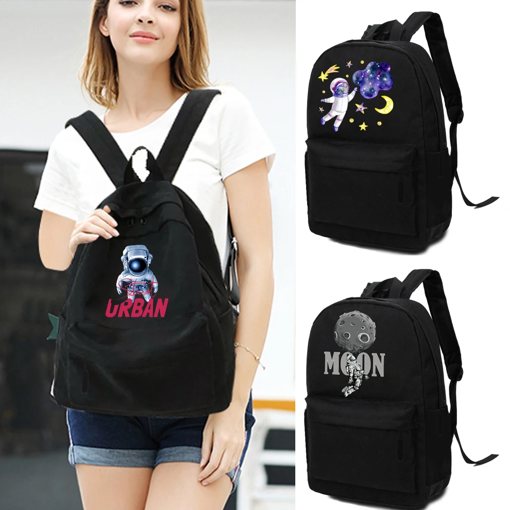 

Fashion Kids school backpack canvas Large capacity pack for teenagers girls laptop and travel bag,astronaut print Shoulder Bags
