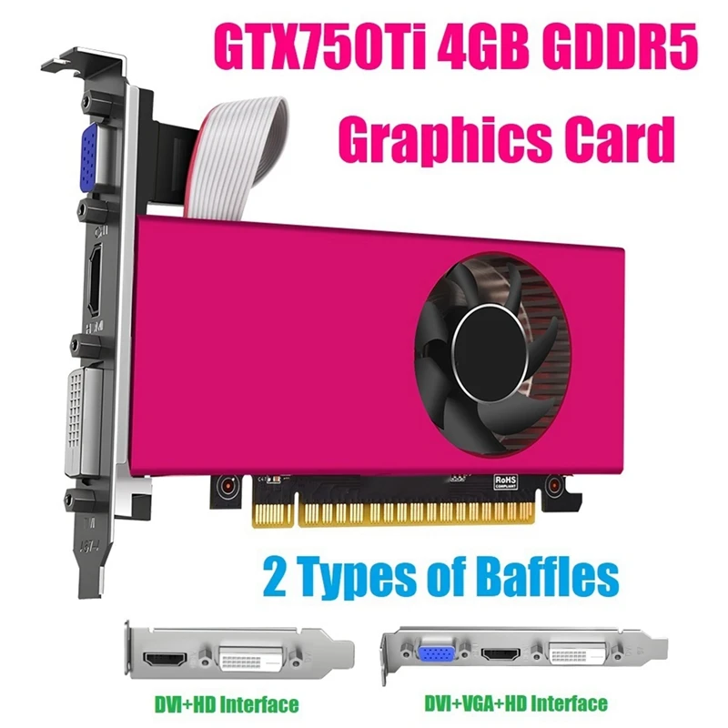 

Видеокарта Gtx750ti 4 ГБ GDDR5 1020 МГц 128 бит DVI +-совместимая PCI-E 2,0 16X, 1 комплект