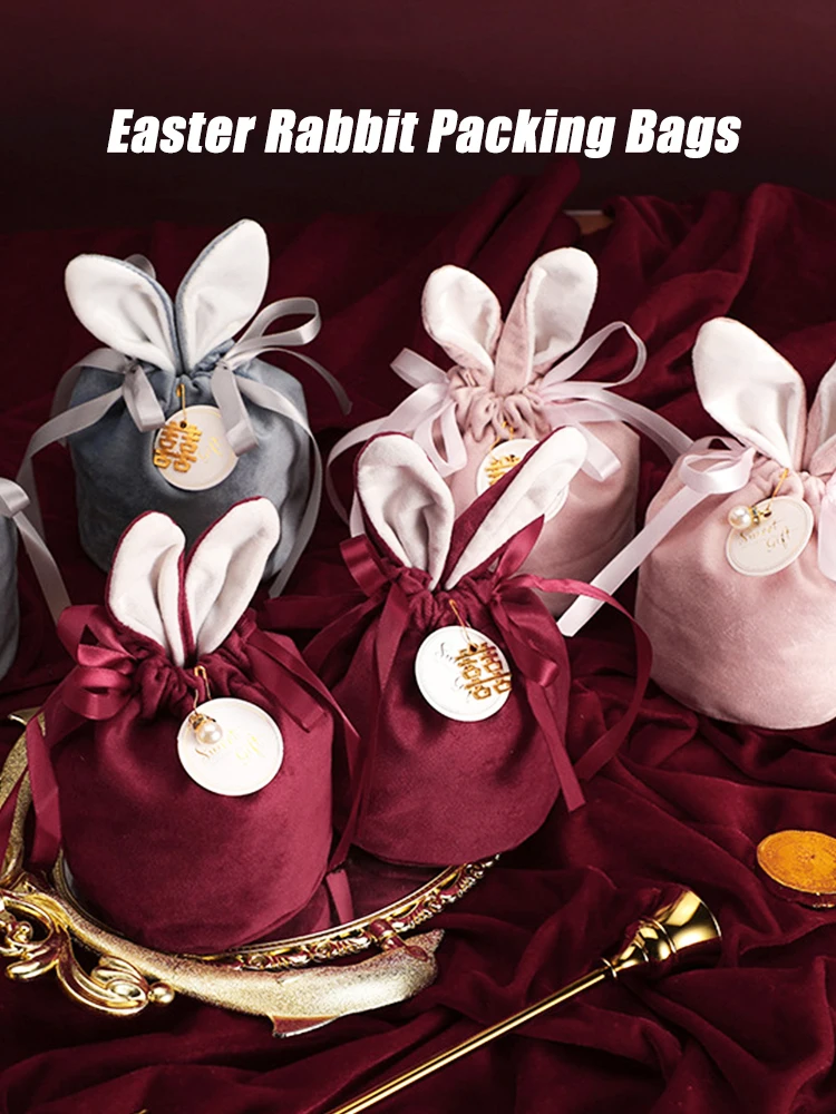 

10pcs Gift Bag Easter Rabbit Chocolate Candy Packing Valentine's Day Wedding Birthday Party Supplies Easter Cookies Candies