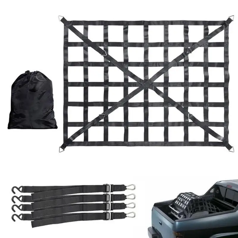 

Roof Rack Cargo Net Cargo Net For Pickup Truck Bed Stretches Truck Cargo Net Utility Trailer Net Stretch Truck Bed Net With 4